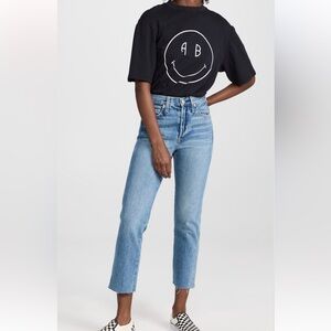 AMO Loverboy Jeans with Raw Hem, Size 27